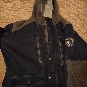 Kuhl Men's Hooded Field Jacket in Black and Brown